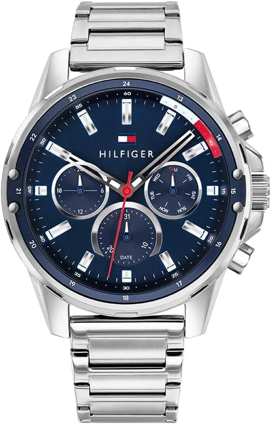 Bild von Tommy Hilfiger Herren Quarzuhr mit Edelstahlarmband und mehreren Zifferblättern