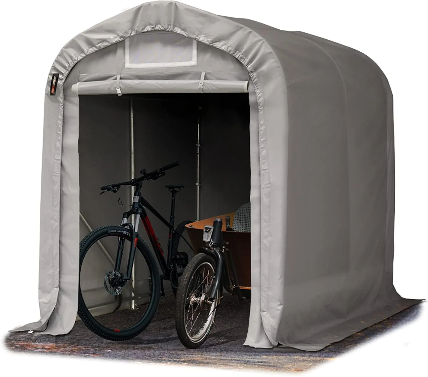 Bild von TOOLPORT Garagenzelt Carport in grau mit den Maßen 1,6 x 2,4 m aus stabiler Stahlrohrkonstruktion und PVC Plane 800 N