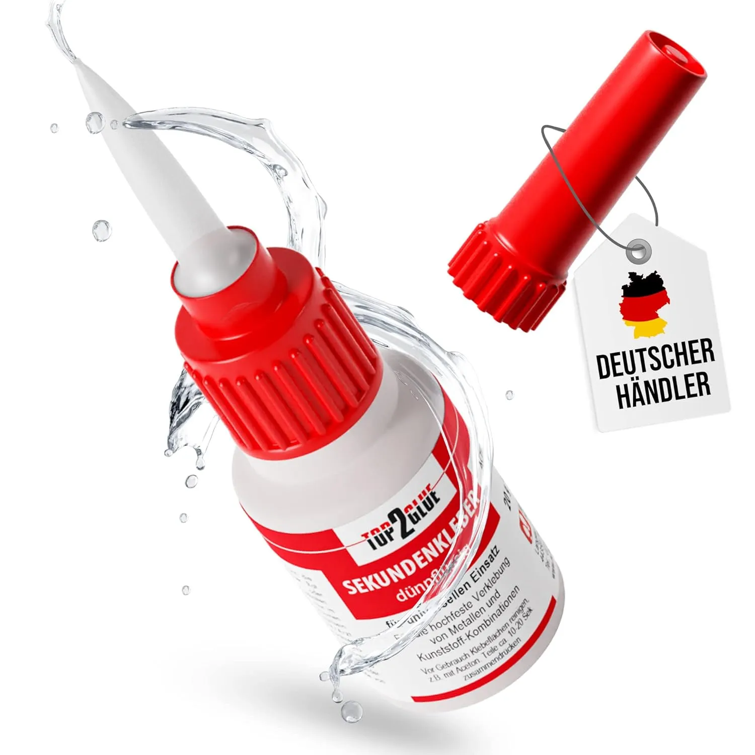 Bild von Top2Glue Sekundenkleber 20g extrem stark, wasserfest und hitzebeständig