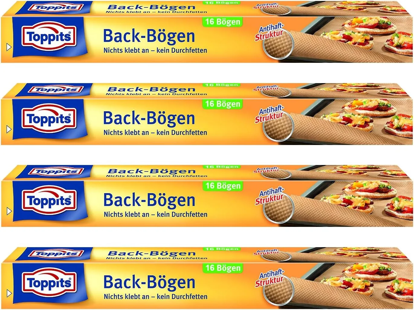 Bild von Toppits Backpapier 4er Pack mit 16 Blatt à 42 x 38 cm