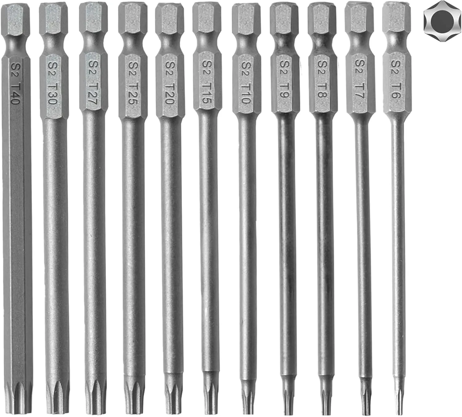 Bild von Torx Schraubendreher Bit Set mit 11 Teilen, 100 mm lang und magnetisch