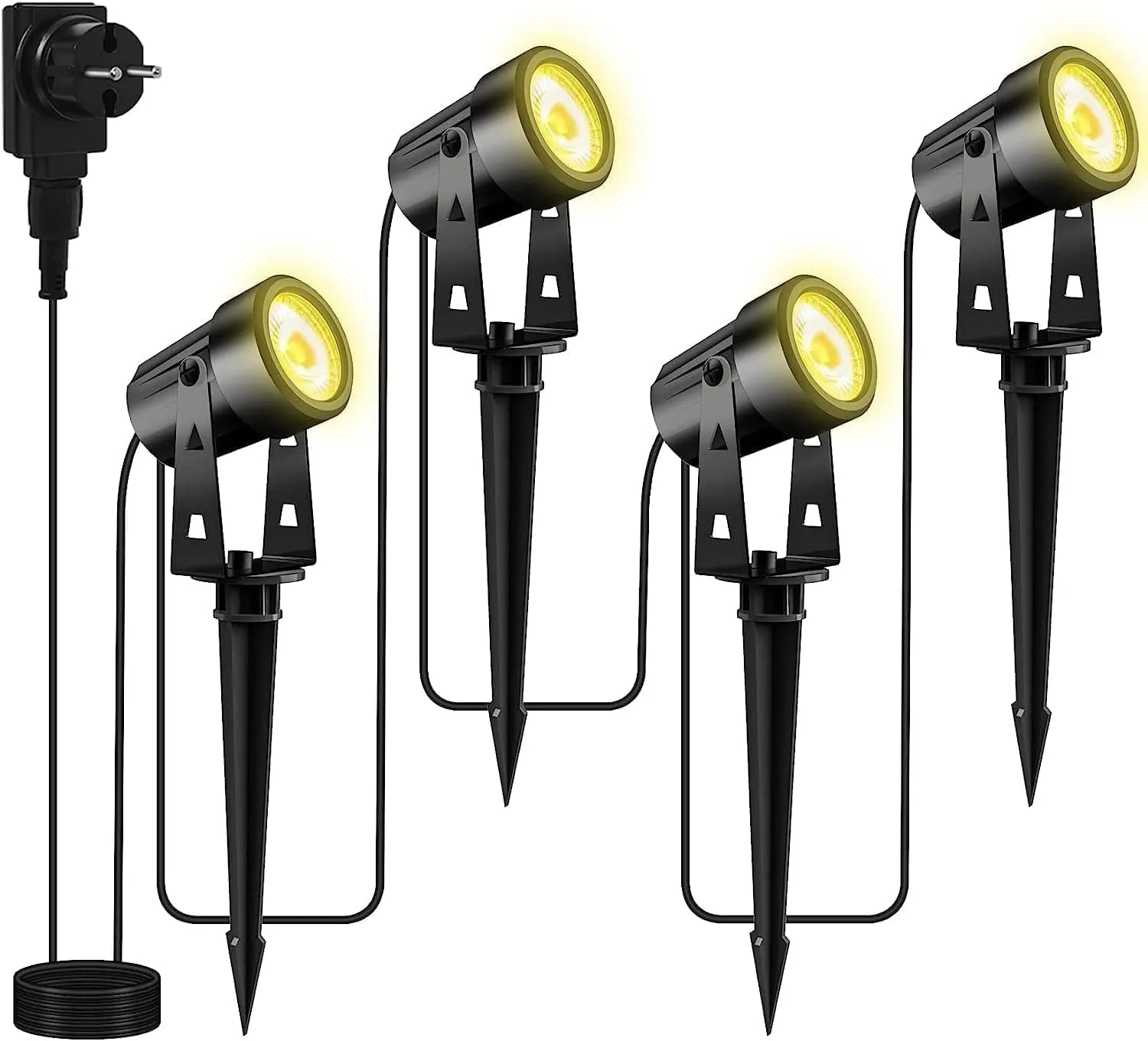 Bild von Totofac LED Gartenbeleuchtung mit IP65 Schutz, warmweißem Licht und Erdspieß für dekorative Außenbeleuchtung