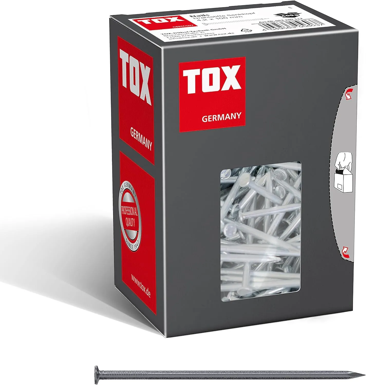 Bild von TOX Drahtstifte 4,2 x 100 mm mit Senkkopf, 400 g Karton