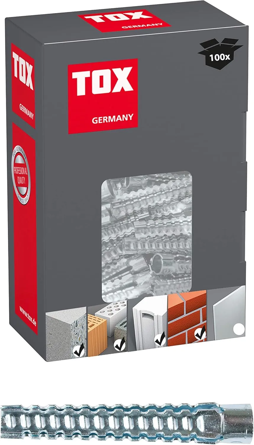 Bild von TOX Tiger Metallkrallendübel 8 x 60 mm, 100 Stück, Artikelnummer 039100031