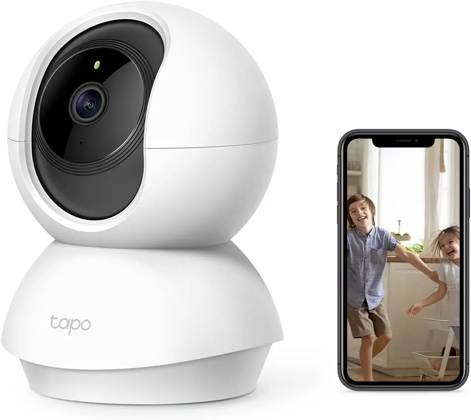 Bild von TP-Link Tapo C210 WLAN IP Kamera mit 3 MP Auflösung, Linsenschwenkung, Neigung, 2-Wege-Audio, Nachtsicht bis 9 m und 256 GB lokalem Speicher in Weiß/Schwarz