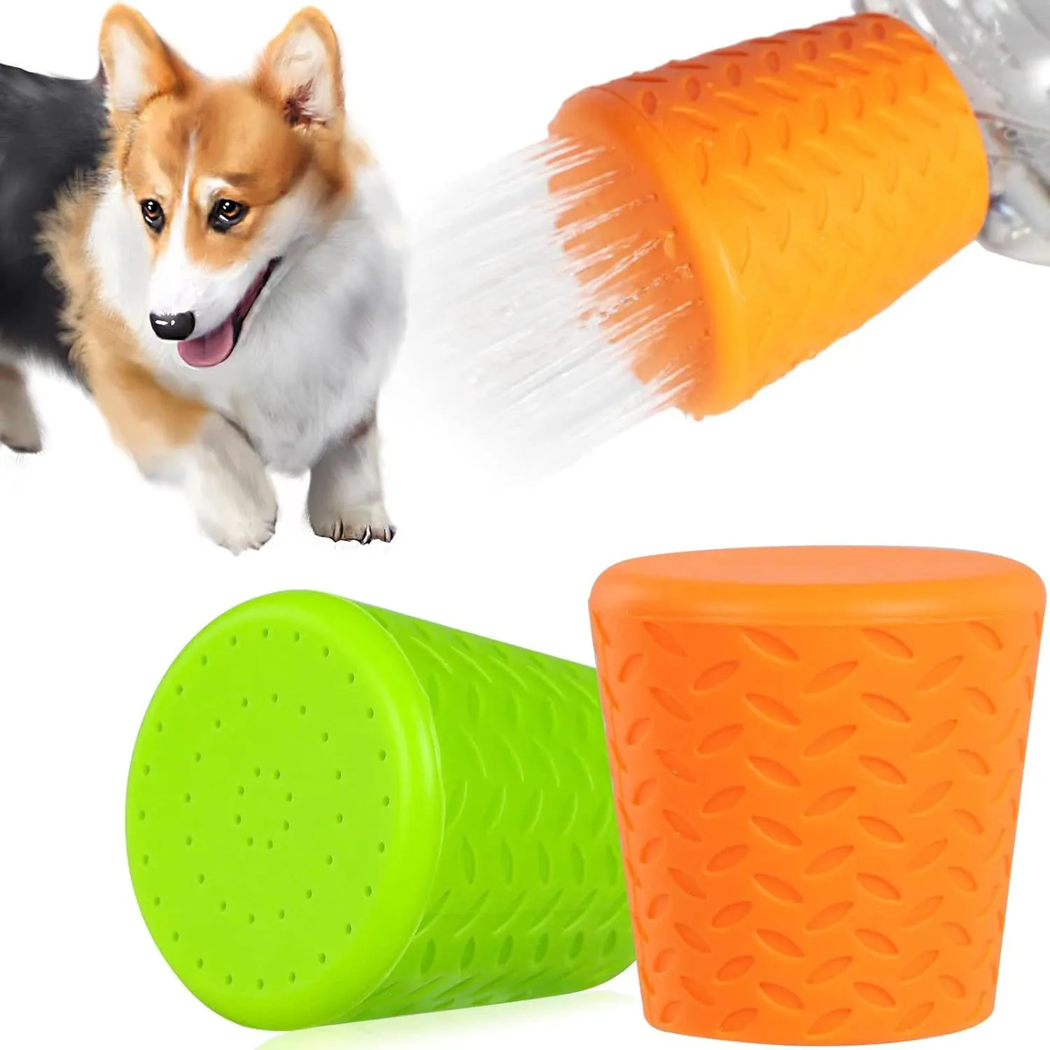Bild von Tragbare Outdoor-Dusche für Hunde mit Duschkopf und Flaschenaufsatz im 2er Set