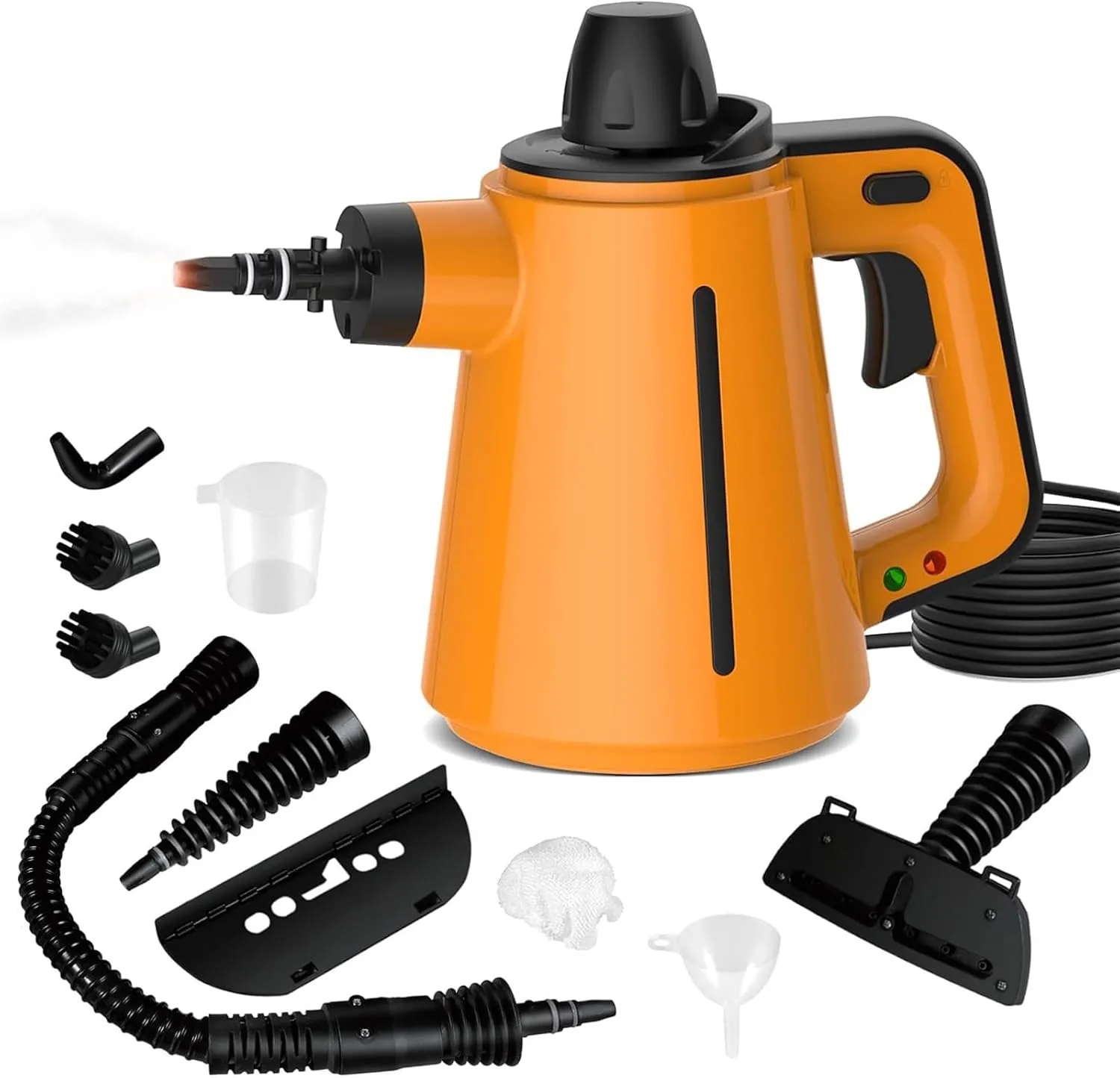 Bild von Tragbarer Dampfreiniger mit 1050 Watt, 3,5 Bar Dampfdruck, 10 Zubehörteilen und 380 ml Wassertank, ideal für Möbel und Böden