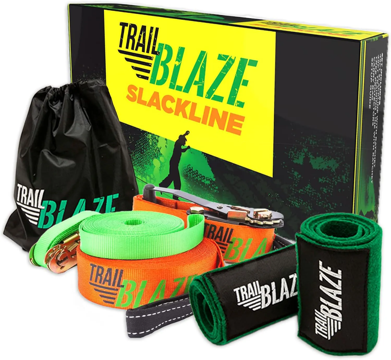 Bild von Trailblaze Slackline Set für Kinder mit Hilfsseil und Baumschutz, ideal für Anfänger und Familienaktivitäten im Freien