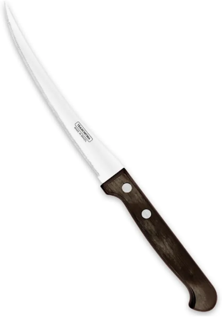 Bild von Tramontina Landhaus Tomatenmesser aus rostfreiem Edelstahl mit Holzgriff, 13 cm, spülmaschinenfest