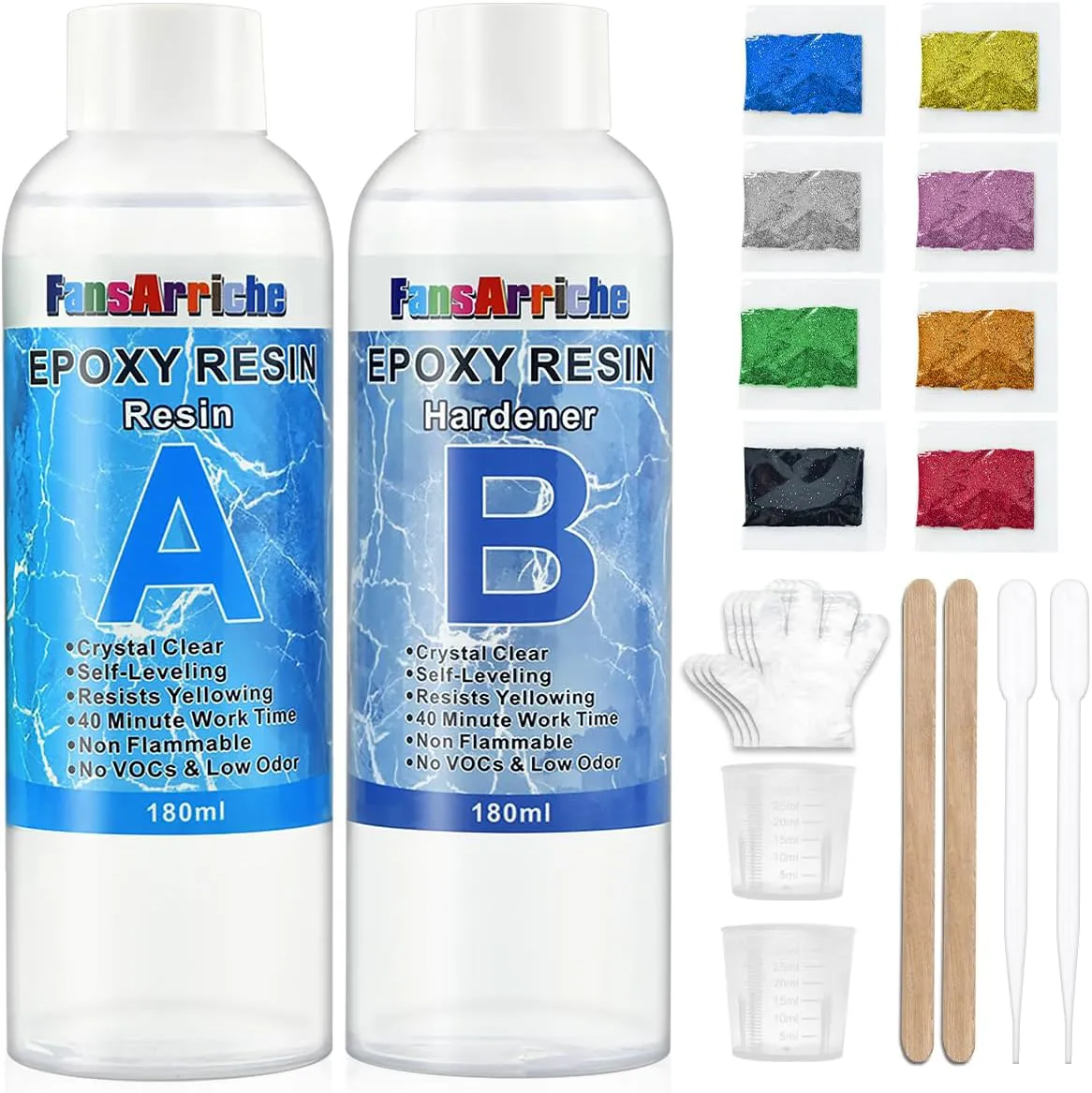 Bild von Transparentes Epoxidharz im 1:1 Verhältnis, ungiftig, 360 ml, ideal für Holz und kreative Restaurationen