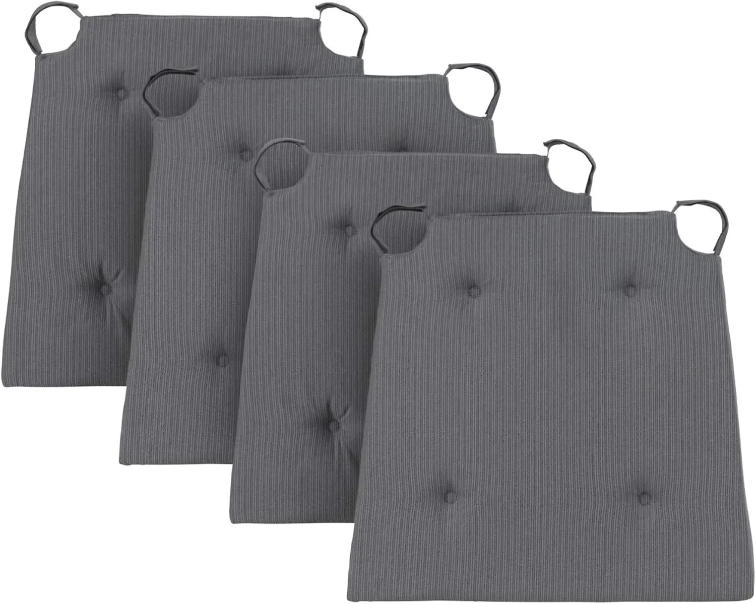 Bild von Traumnacht Basic Stuhlkissen Set mit 4 Kissen in Grau, 40 x 42 x 5 cm, aus Baumwolle und Öko-Tex zertifiziert
