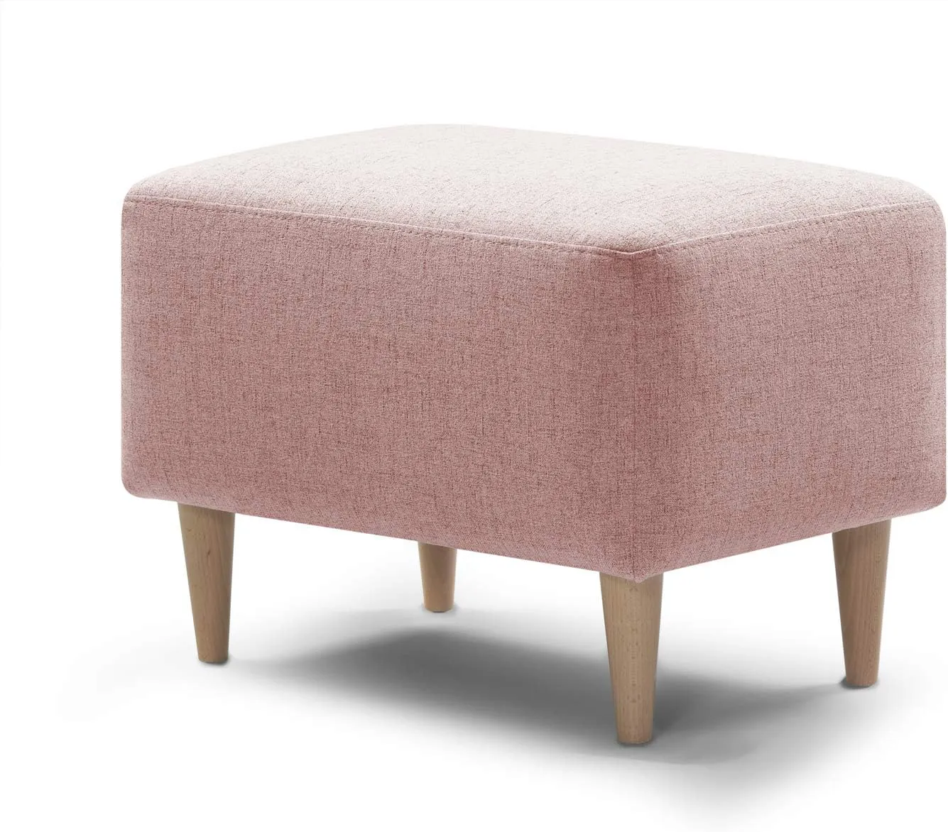 Bild von Traumnacht Fußhocker in Rosa mit Holzfüßen, Öko-Tex zertifiziert und nach deutschem Qualitätsstandard gefertigt
