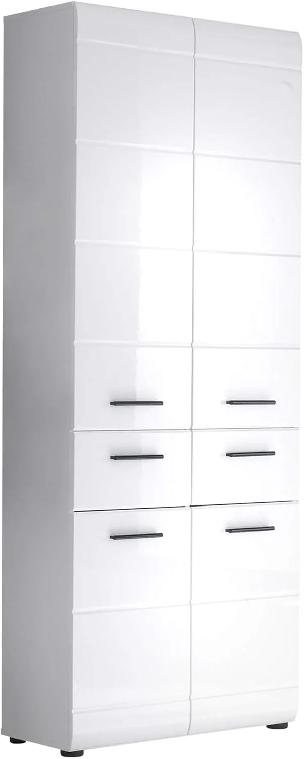 Bild von trendteam Hochschrank Skin in Weiß Hochglanz mit den Maßen 60 x 182 x 31 cm, Artikelnummer 111610501