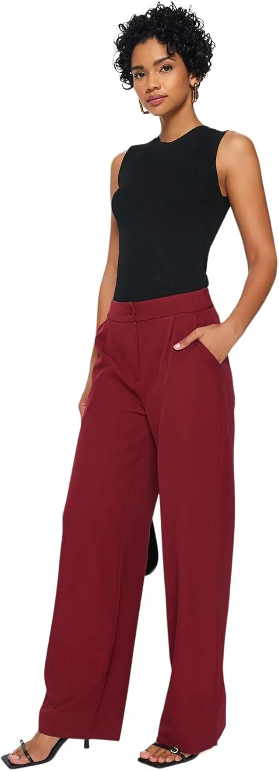 Bild von TRENDYOL Damen Hose mit weitem Bein und hoher Taille