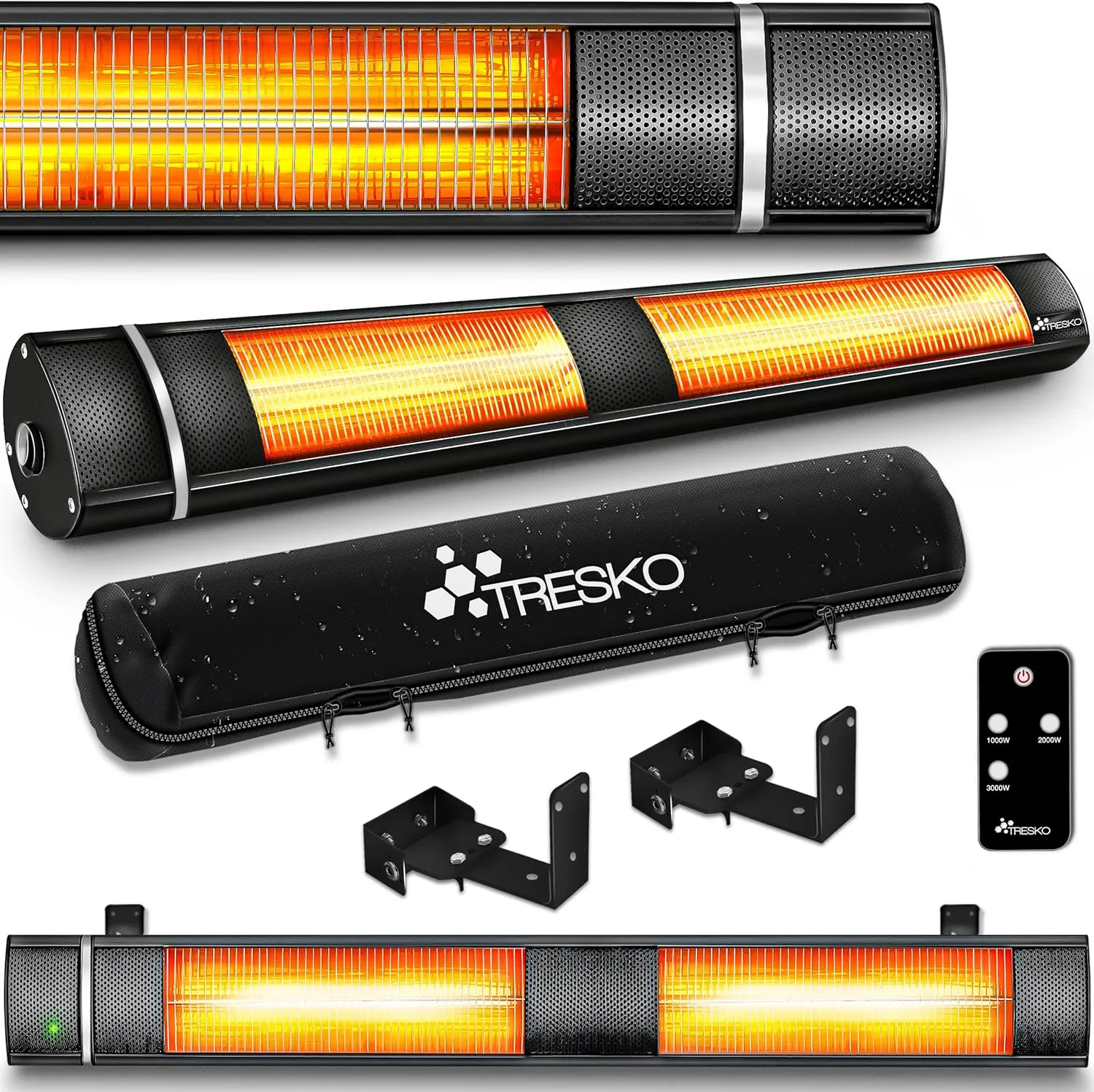 Bild von TRESKO Infrarot Heizstrahler 3000W mit Fernbedienung und 3 Heizstufen für Innen und Außen