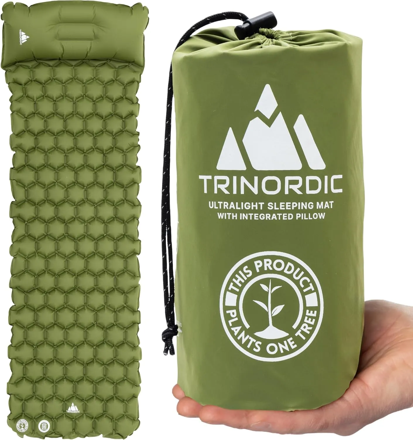 Bild von TRINORDIC Ultraleichte aufblasbare Isomatte mit Kissen und kleinem Packmaß für Camping und Outdoor Aktivitäten