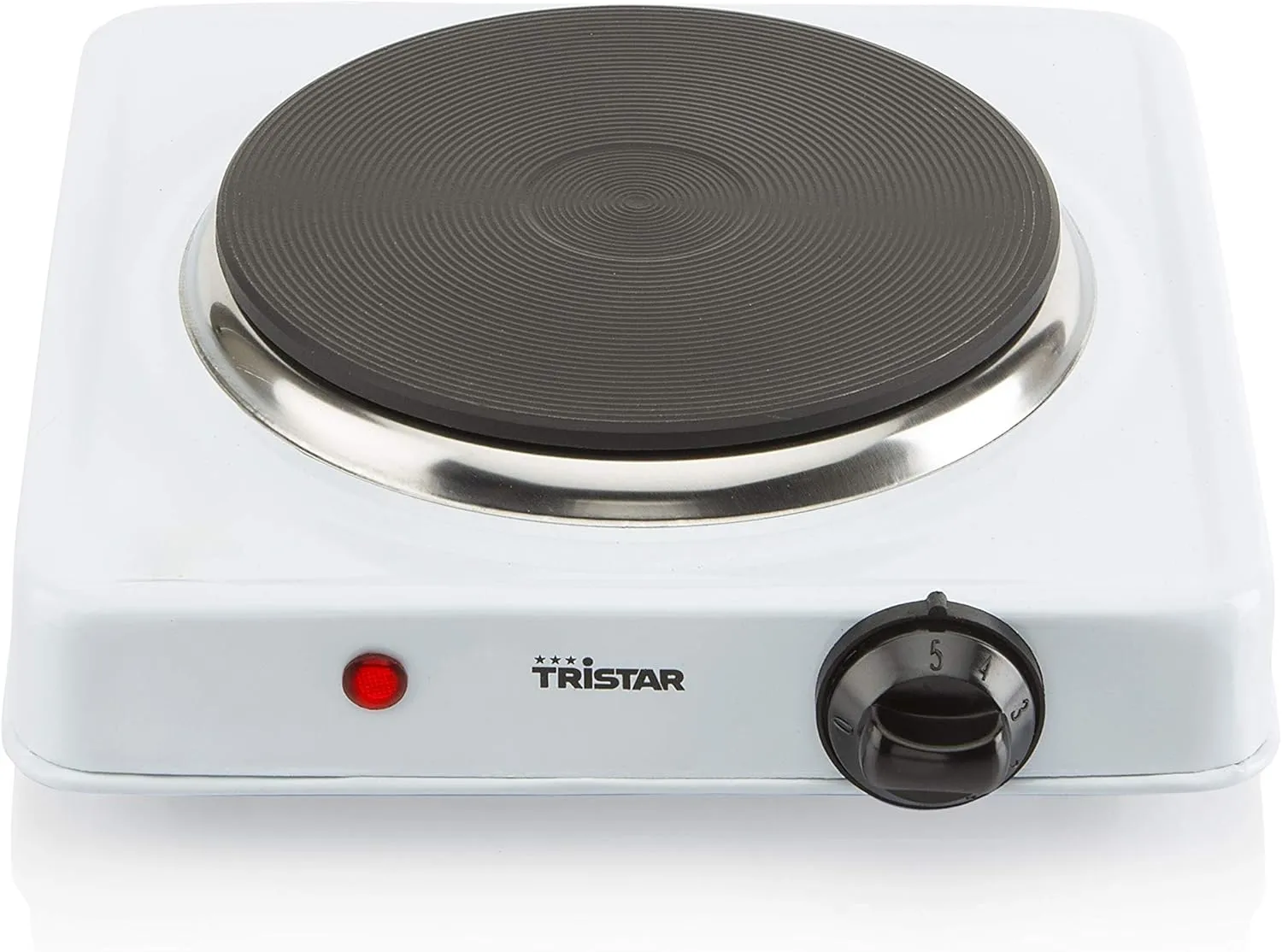 Bild von Tristar KP-6185 Einzelkochplatte mit 1000 Watt und einstellbarem Thermostat, Durchmesser 15 cm aus Edelstahl