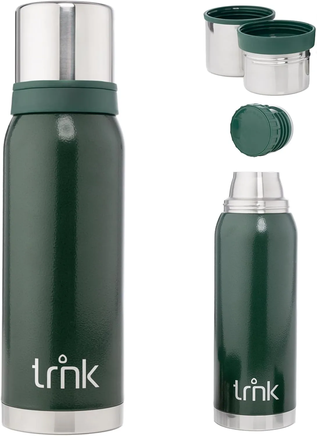 Bild von trnk Outdoor Thermosflasche Arktis 2 mit 1200 ml, Edelstahl, BPA-frei, hält 32 Stunden heiß, inklusive Deckel mit zwei Trinkbechern und spülmaschinenfest