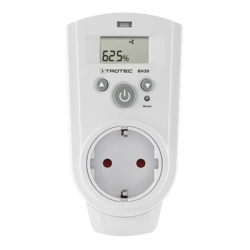 Bild von TROTEC BH30 Hygrostat zur Regelung der Luftfeuchtigkeit mit einem Bereich von 20 bis 90 Prozent, in Weiß