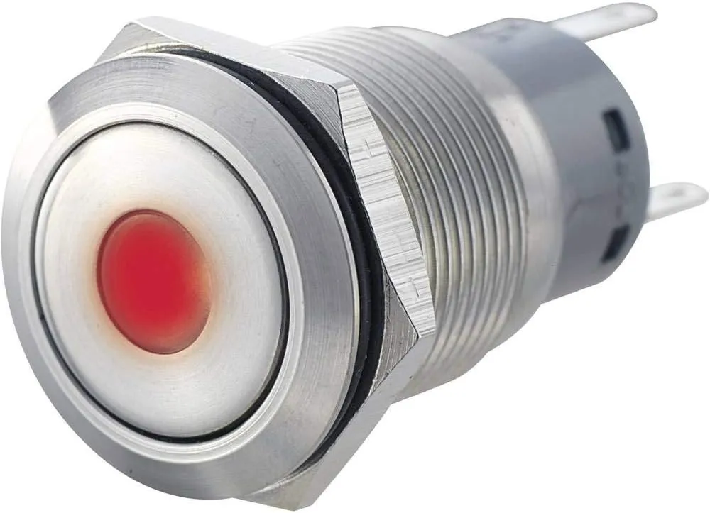 Bild von TRU Components 701303 Druckschalter vandalismussicher in Blau mit IP67 Schutz, 250 V AC und 5 A, rastend