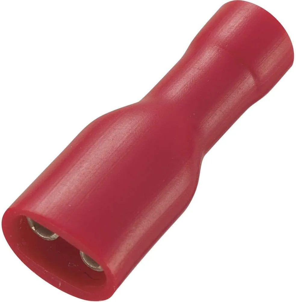 Bild von TRU Components Flachsteckhülse 1565179, 4.8 mm Steckbreite, 0.8 mm Steckdicke, vollisoliert in Rot