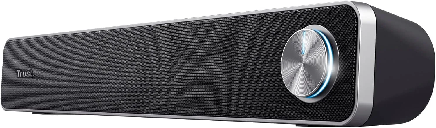 Bild von Trust Arys Soundbar mit 12 Watt Spitzenleistung und AUX Anschluss für PC, Monitor, Laptop und TV in Schwarz