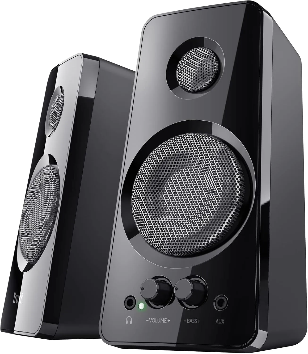 Bild von Trust Tytan 2.0 Lautsprecherset mit 36 Watt, Lautstärke- und Bassregler, Kopfhöreranschluss und USB-Betrieb in Schwarz