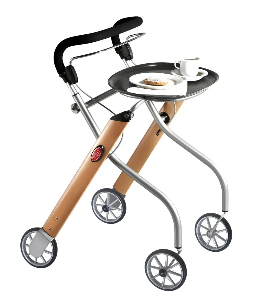 Bild von Trustcare Let's Go Indoor Rollator in Buche und Silber mit einer Breite von 54 cm