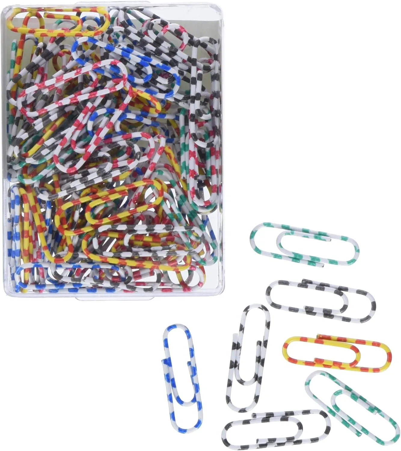 Bild von TSI 48019 Büroklammern 28 mm im 100er Pack, farbig gestreift