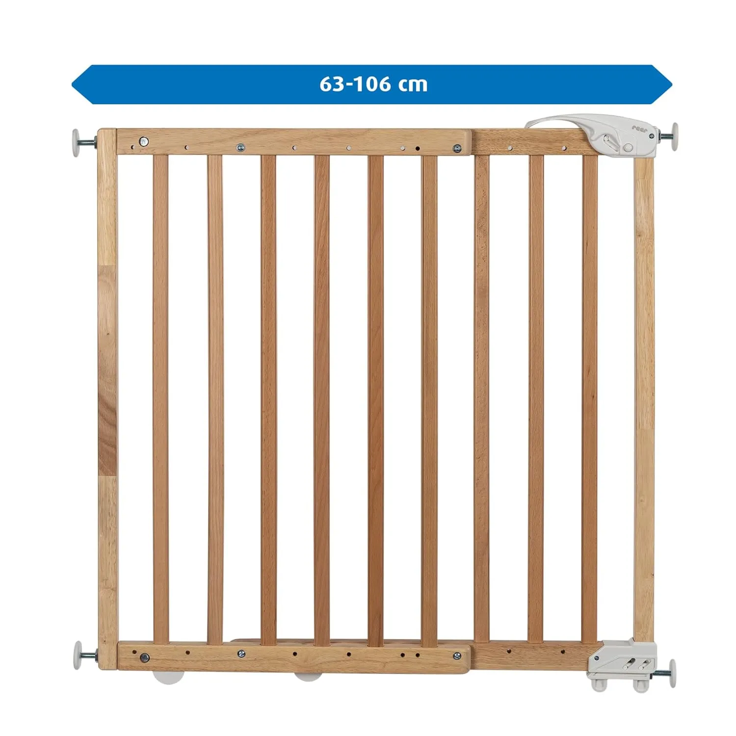 Bild von Türgitter und Treppenschutzgitter ausziehbar von 63 bis 106 cm in Naturholz
