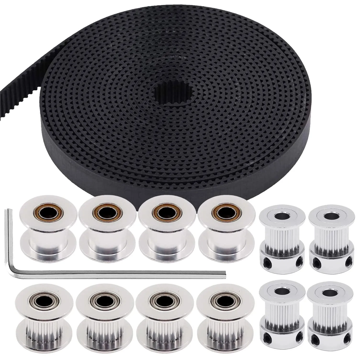 Bild von TUZUK 5M GT2 Zahnriemen Set mit 15 mm Breite, 4 Zahnriemenrädern und 4 Spannrollen für 3D-Drucker