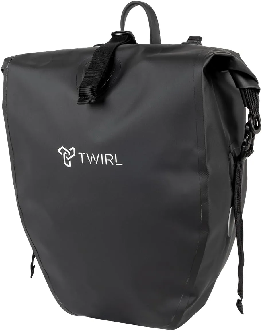 Bild von TWIRL Fahrradtasche für Gepäckträger mit 22 Litern Volumen, Tragegriff, Schultergurt und herausnehmbarer Innentasche in Schwarz