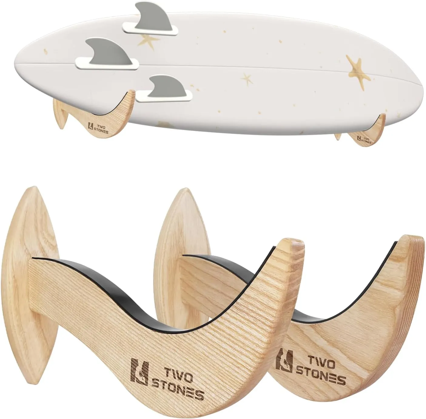Bild von TWO STONES Surfbrett Rack für die Wand zur Aufbewahrung von Surfboards und Paddle Boards