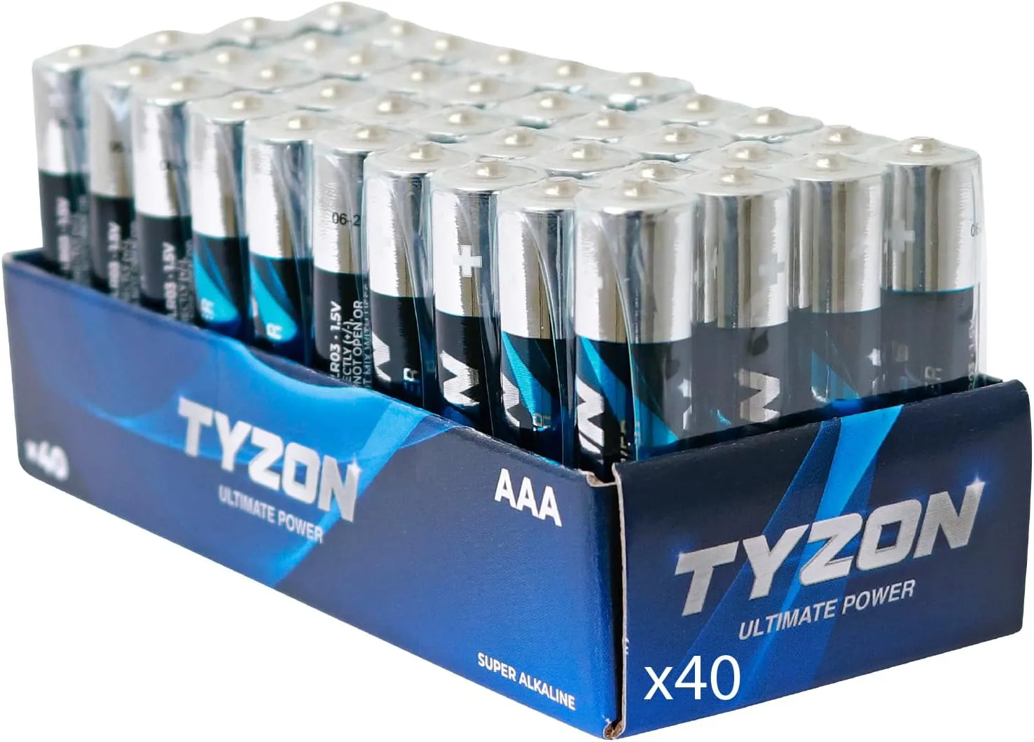 Bild von TYZON AAA Alkalibatterien im 40er Pack, langlebig und leistungsstark für Haushalts- und Elektronikgeräte