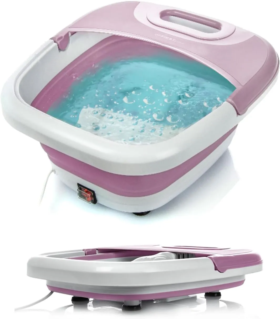Bild von TZS First Austria Klappbares Fußsprudelbad in Pink mit Heizung und Vibration, max. 45°C, für entspannende Fußmassagen und Pediküre