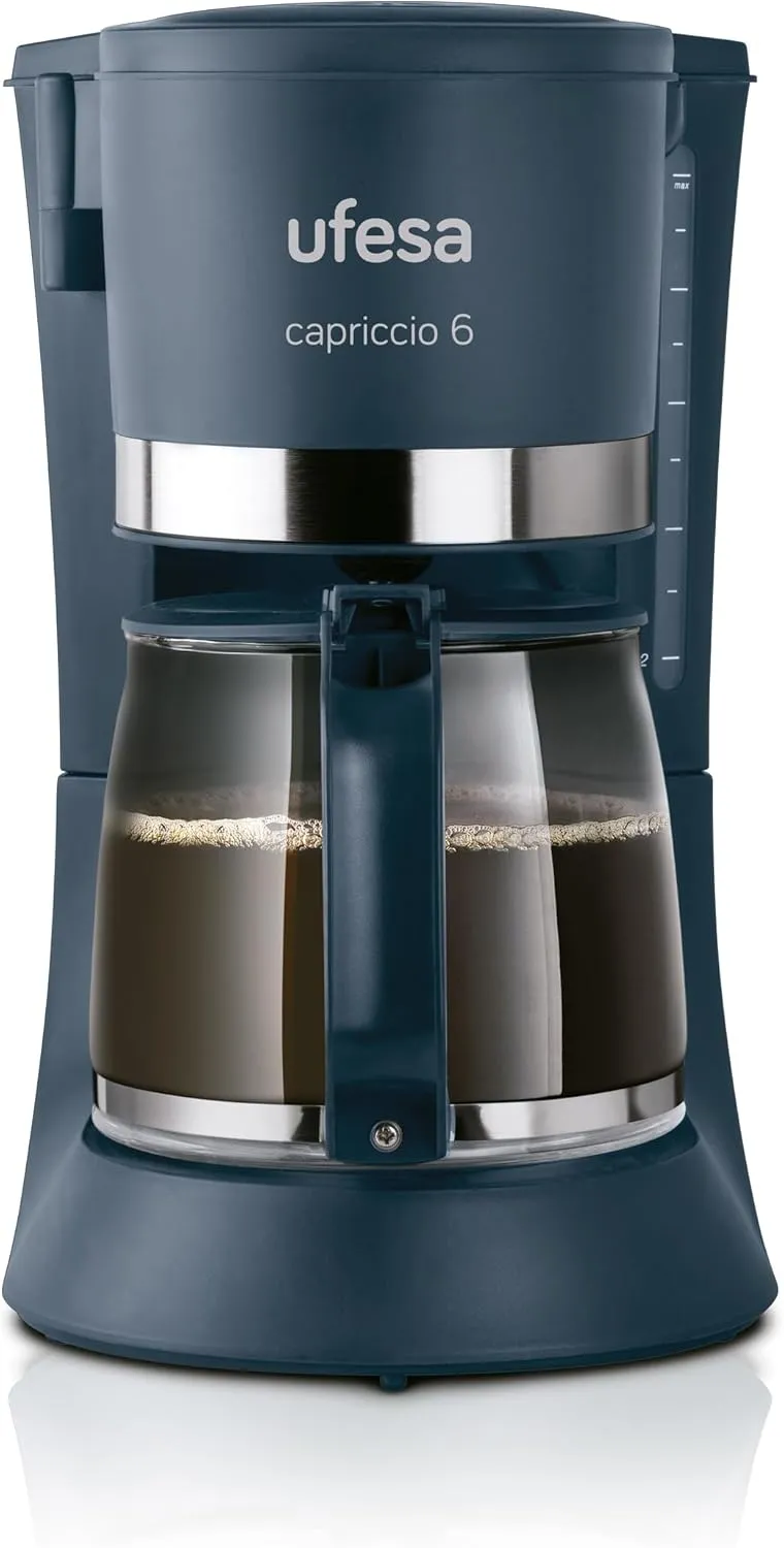 Bild von Ufesa CG7114 Capriccio Tropfkaffeemaschine für 6 Tassen mit 600 Watt und 0,6 Liter Karaffe in Blau