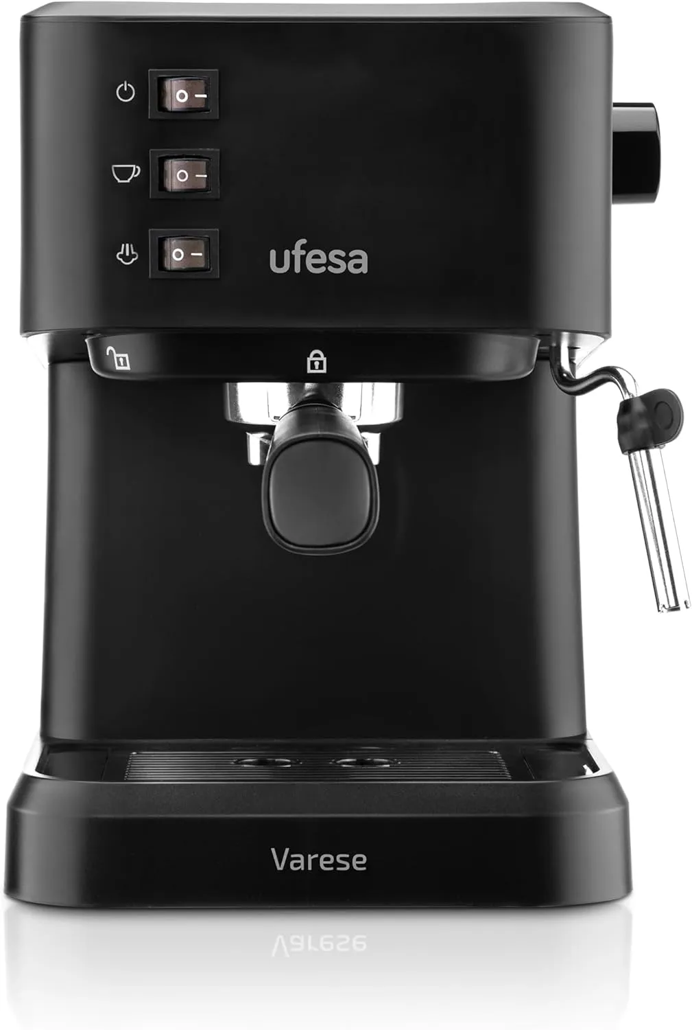Bild von Ufesa Varese Kaffeemaschine mit 1050 Watt, 20 Bar Druck und 1,5 Liter Wassertank für Espresso und Cappuccino