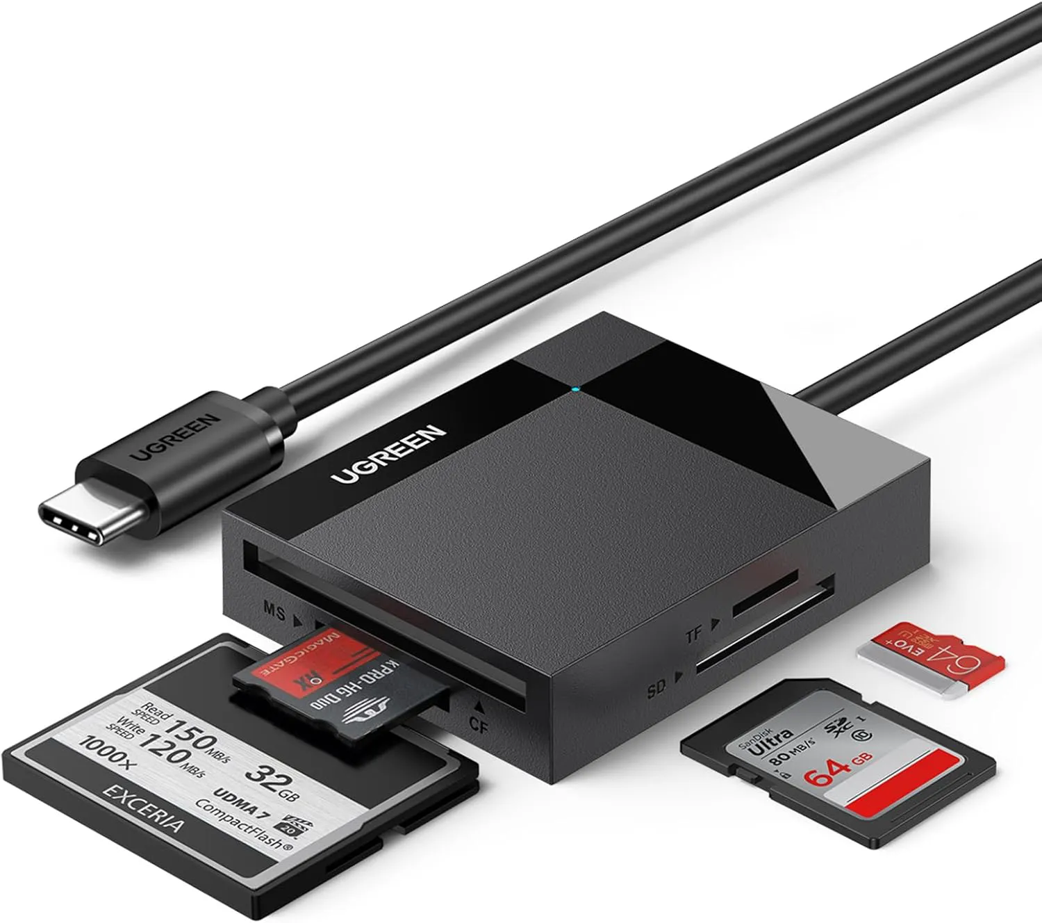 Bild von UGREEN 4 in 1 USB C Kartenleser für SD und Micro SD mit einer Übertragungsgeschwindigkeit von 104 MB/s, kompatibel mit iPhone 15 Pro Max, Galaxy S23, MacBook Pro und iPad Pro
