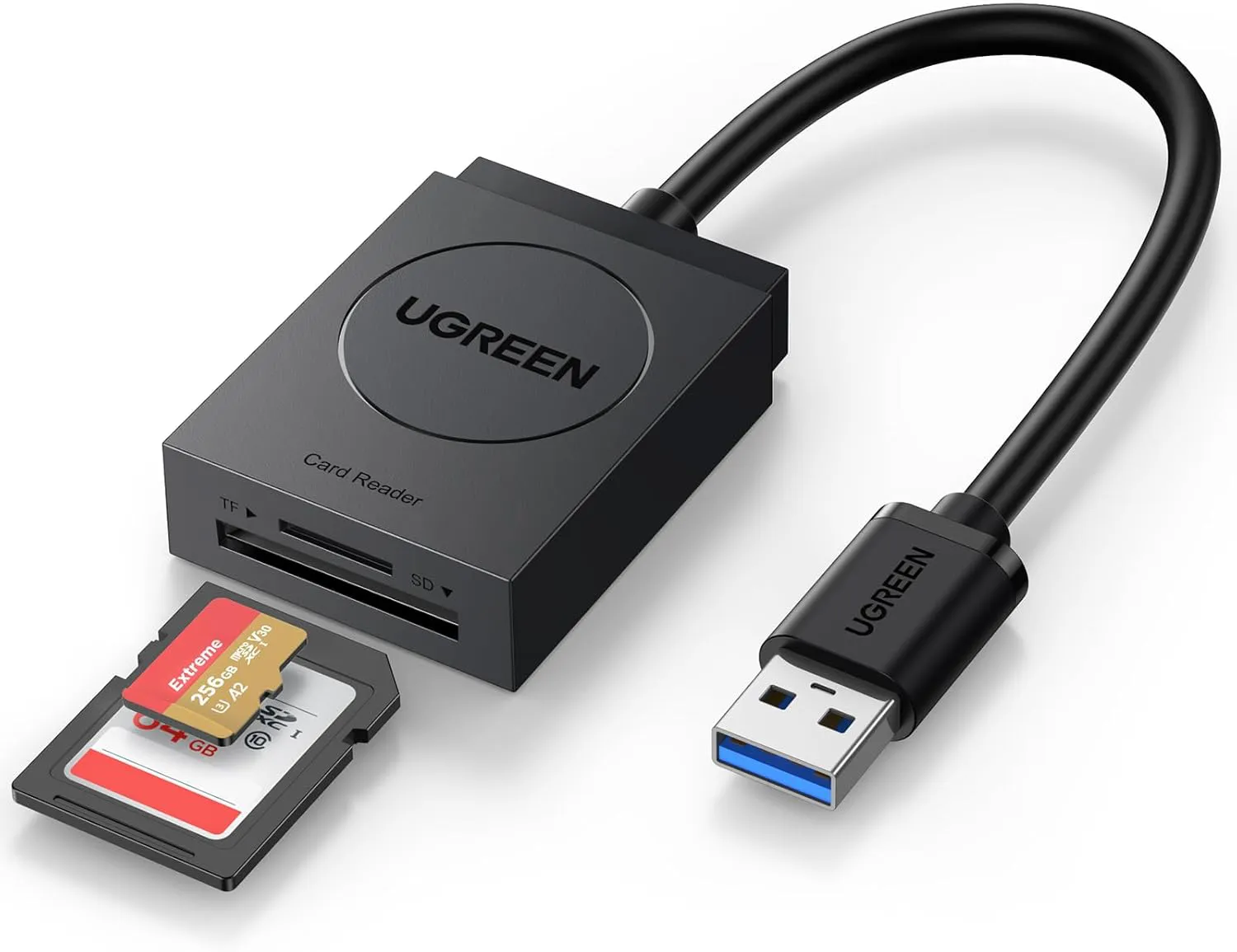 Bild von UGREEN SD Kartenleser USB 3.0 mit 2 Slots für SD und Micro SD Karten in Schwarz