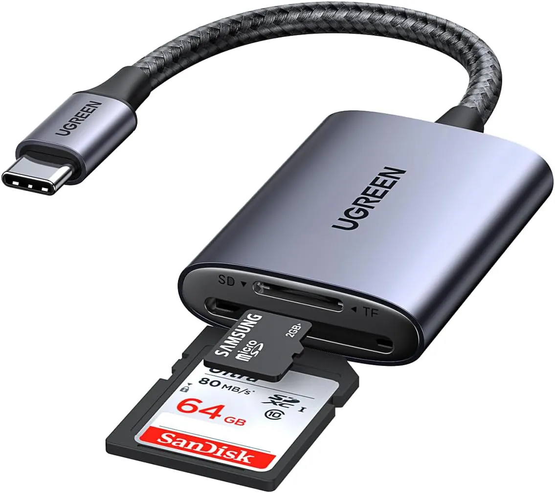Bild von UGREEN USB-C Kartenleser mit 104 MB/s für SD und Micro SD, kompatibel mit iPhone 16, Galaxy S24, iPad Pro und MacBook