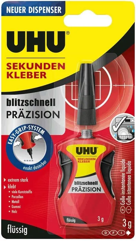 Bild von UHU Sekundenkleber Präzision 3 g mit Dosierspender für schnelles und starkes Kleben