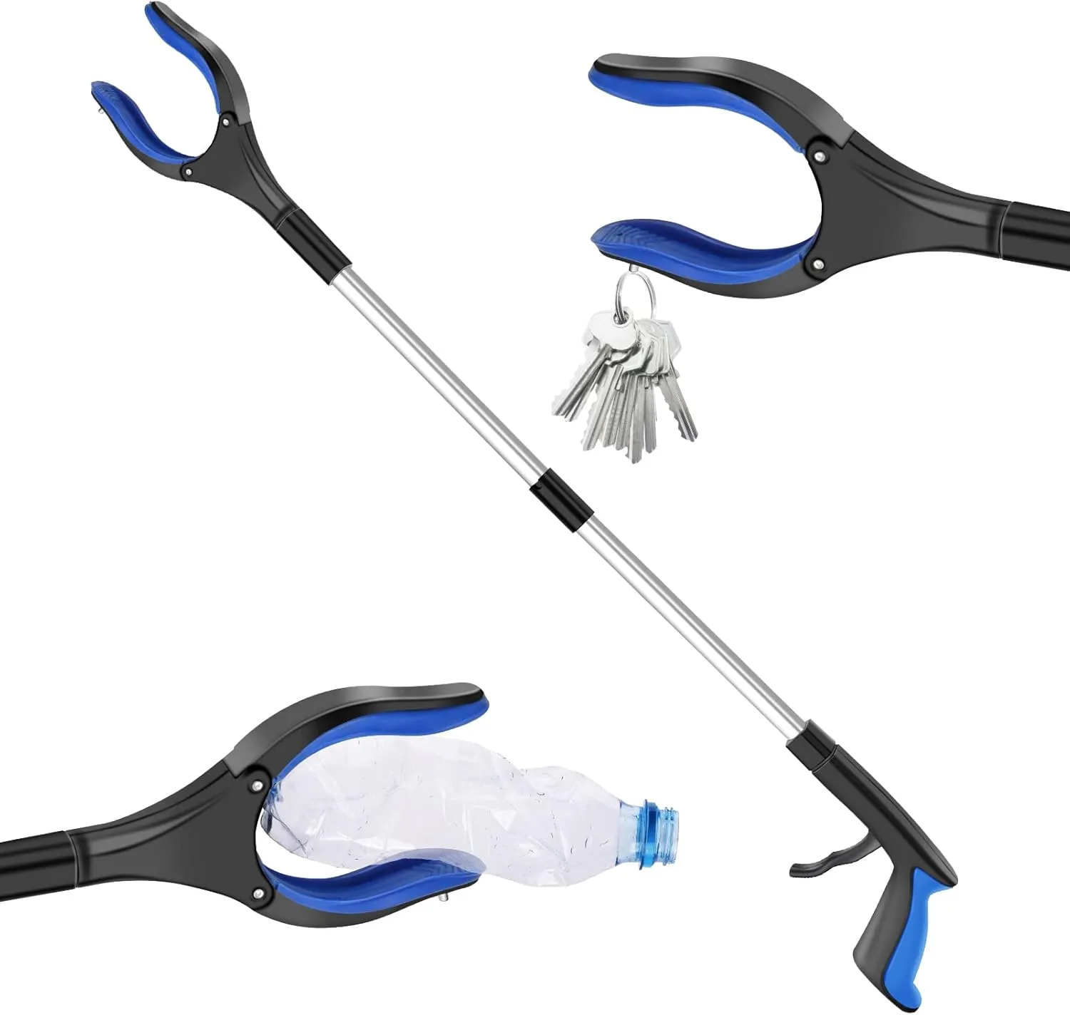 Bild von UKOFEW Faltbare Greifzange mit 82 cm Länge und Magnet, ideal für die Müllabfuhr und für ältere Menschen, in Blau