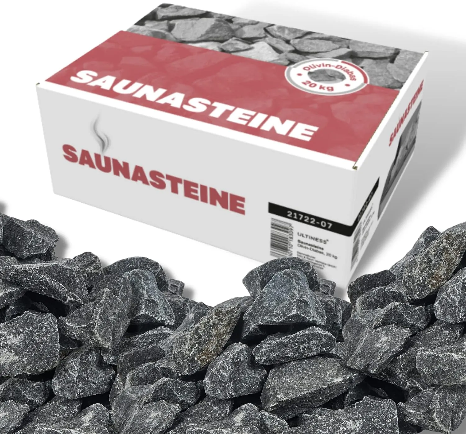 Bild von ULTINESS 20 kg Olivin Diabas Saunasteine für Elektro- und Holzöfen