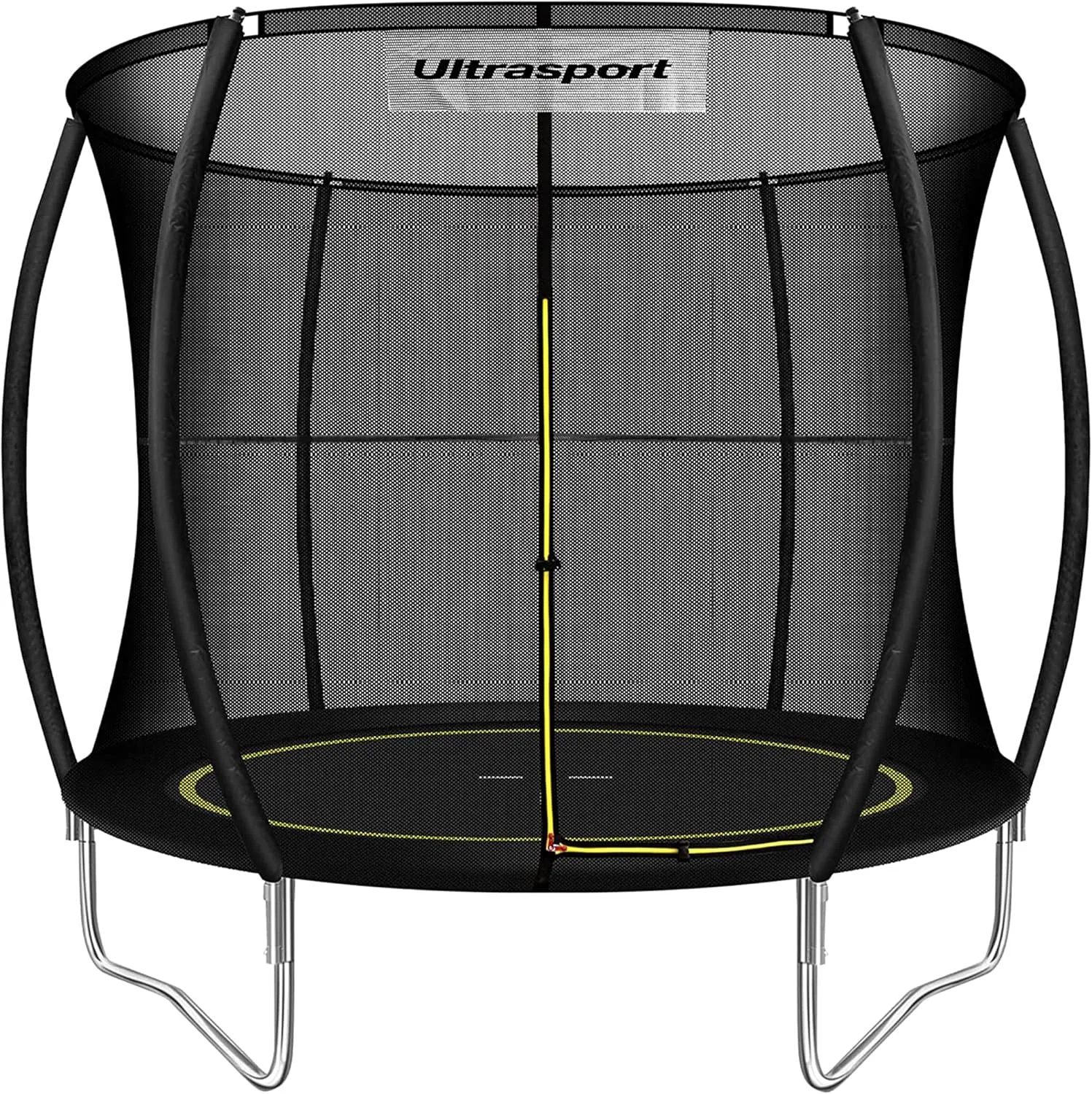 Bild von Ultrasport Gartentrampolin mit elastischem Seilsystem in 244, 305 oder 366 cm Durchmesser, TÜV Rheinland und GS zertifiziert, inklusive gepolsterten Stangen, Sicherheitsnetz und Randabdeckung