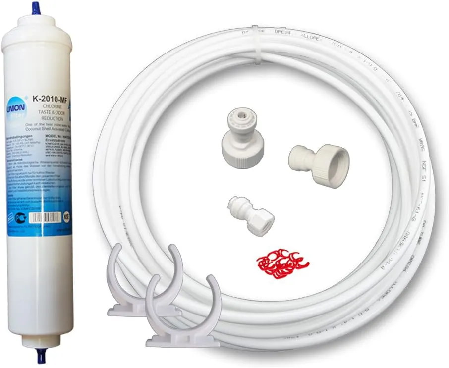 Bild von UN-1 AS5K Wasserfilter für Samsung, Bosch und LG Kühlschränke mit komplettem Anschluss Set