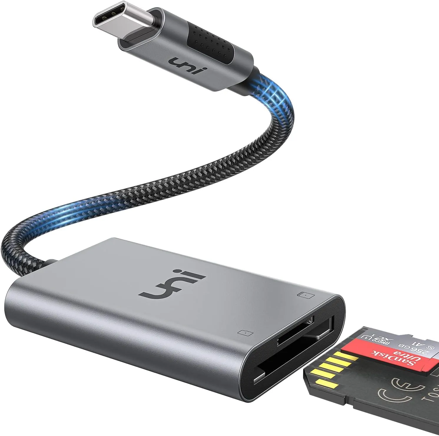 Bild von uni USB-C Kartenleser für SD und Micro SD, kompatibel mit iPhone 15, Galaxy S, MacBook Pro/Air und iPad Pro/Air