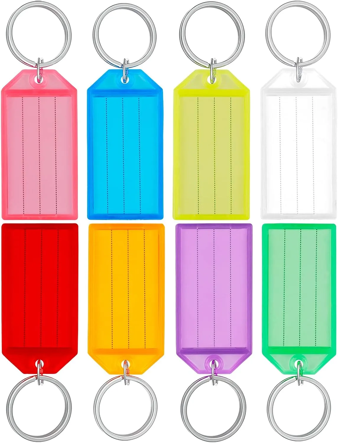 Bild von Uniclife 20er Pack beschriftbare Kunststoff Schlüsselanhänger in 8 Farben mit Split Ring und Label Fenster