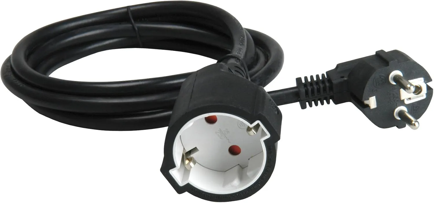 Bild von UNITEC Schuko Verlängerungskabel 2 Meter schwarz