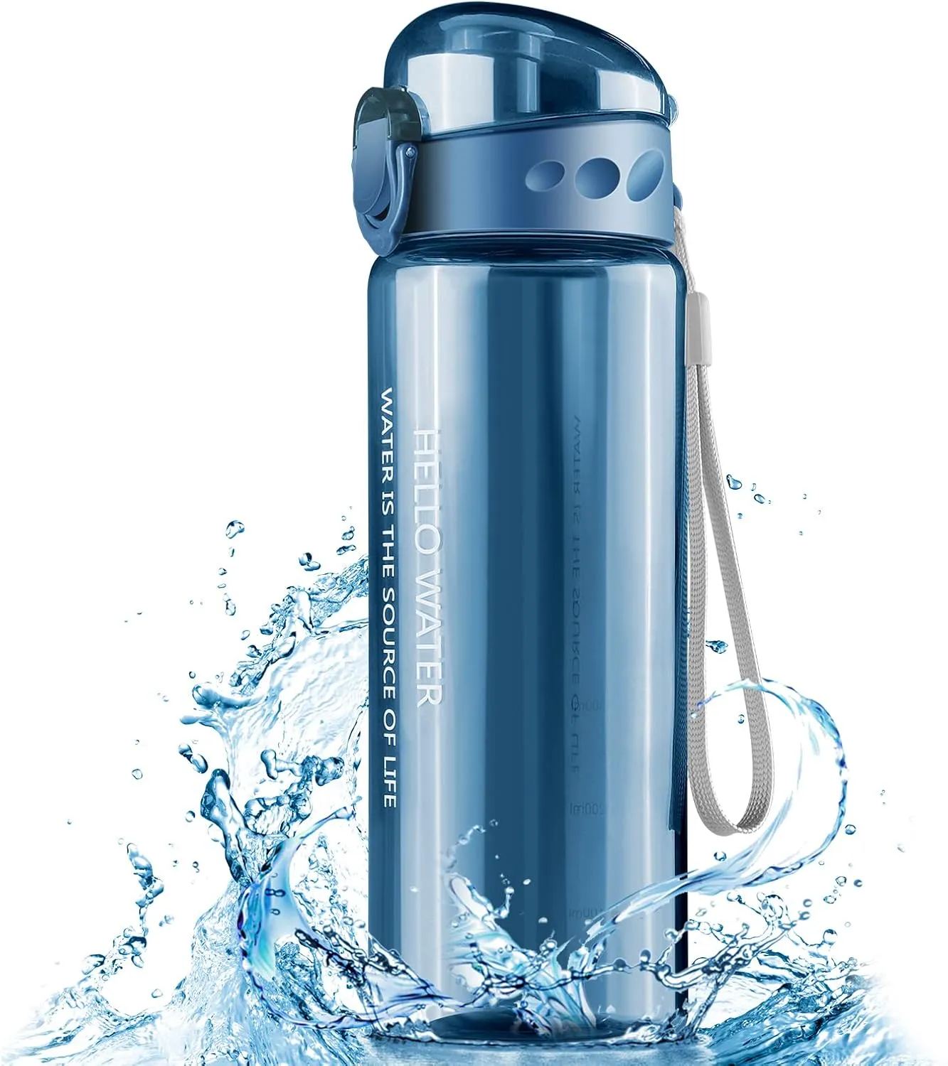 Bild von Uootach 780ml Sport Trinkflasche in Blau, auslaufsicher und BPA-frei mit Drucköffnung