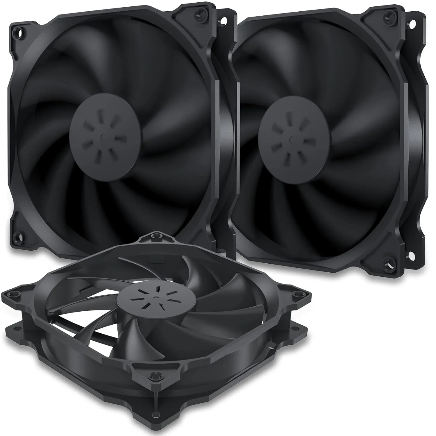 Bild von upHere 3er Pack 120mm PC Gehäuselüfter in Schwarz